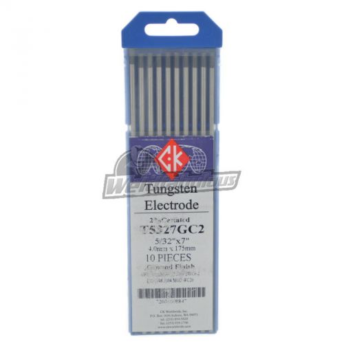 CK T5327GC2 2% Ceriated Tungsten Electrode 5/32&#034; X 7&#034; Pkg = 10