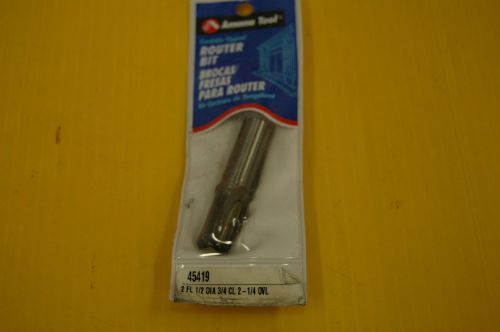 New amana tool  2 fl  1/2&#034; diam 3/4&#034; cl2-1/4&#034; ovl router bit(45419) for sale