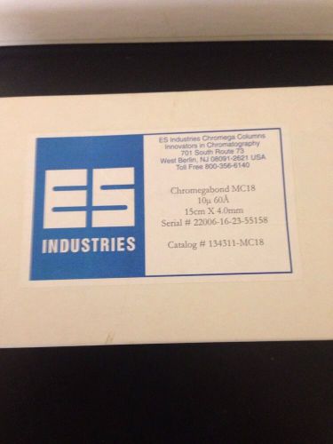 ES Industries Chromegabond MC18 HPLC Column 10 Micron 60A 30cm X 4.0mm  134311