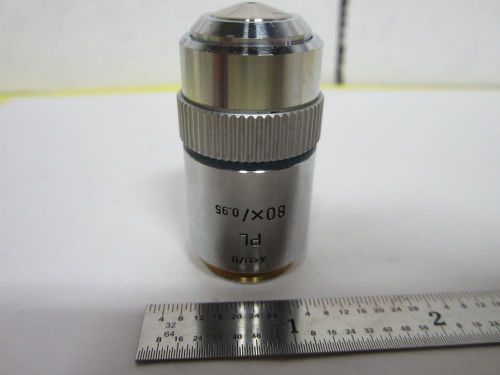 LEITZ WETZLAR GERMANY PL 80X INFINITY OBJECTIVE MICROSCOPE OPTICS BIN#H1-35