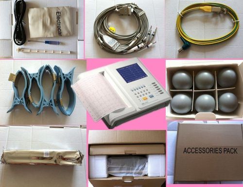 CE. 12 channel 12 lead ECG1200F ECG EKG Electrocardiograph+printer&amp;paper,SALES