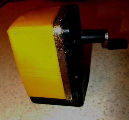 Vintage BOSTONette Pencil Sharpener Desk Mounted Yellow Bakelite Retro