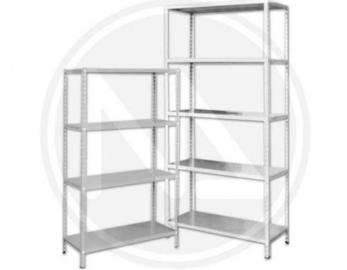 SCAFFALI SCAFFALE KIT IN LAMIERA 120X40X200H CON ACCESSORI 5 RIP. GRIGIO CHIARO