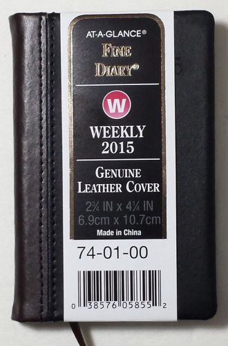 AT-A-Glance Weekly/Monthly Genuine Leather Pocket Diary/Planner  2 1/4&#034; x 4 1/4&#034;