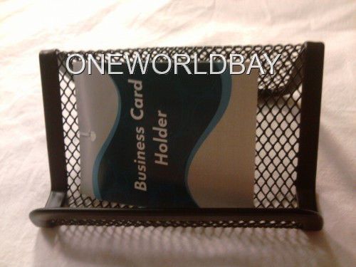 Black Mesh - Business Card Holder - Office Desk Accessory  -  New