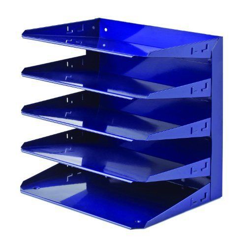 MMF 26425L008 Soho Horizontal Organizer, Letter, Five Tier, Steel, Blue