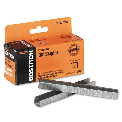 Stanley Bostitch 3/8&#034; B8 Powercrown Staples, 5,000 Staples/Box