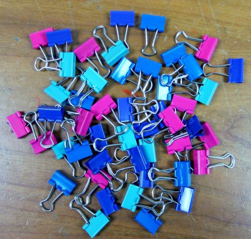 Assorted Multicolor Metal Paper File Ticket 15mm Width Mini Binder Clips 50 Pcs