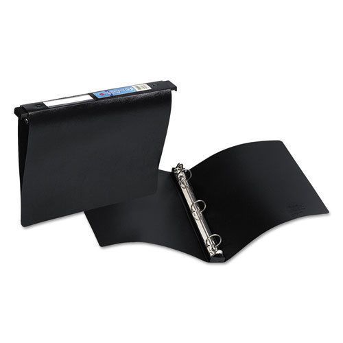 Hanging Storage Binder with Gap Free Round Rings, 1&#034; Capacity, Black