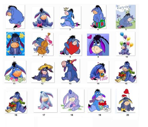 30 square stickers envelope seals favor tags  eeyore all pics buy 3 get 1 free for sale