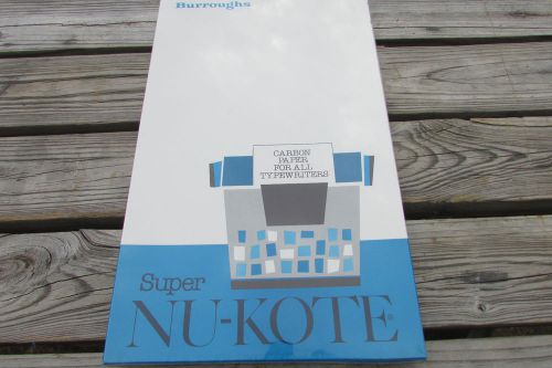 BURROUGHS SUPER NU-KOTE CARBON PAPER FACTORY SEALED 100 SHEETS SNK-14 1/2 8 1/2