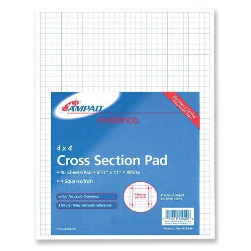 Ampad 22-020 Cross-section Quadrille Pads - 40 Sheet[s] - 20lb - Quad (amp22020)