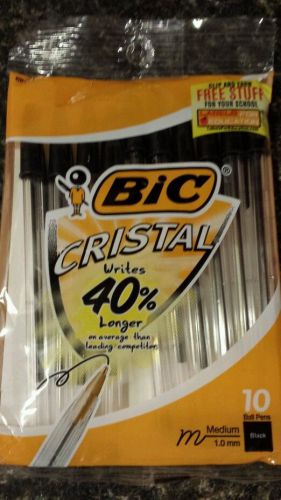 100 BIC CRISTAL CRISTAL  BALL PENS MEDIUM BLACK