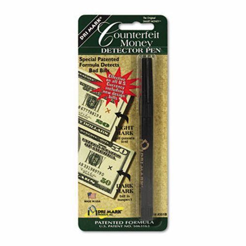 Dri-mark money counterfeit bill detector pen for use w/u.s. currency (dri351b1) for sale
