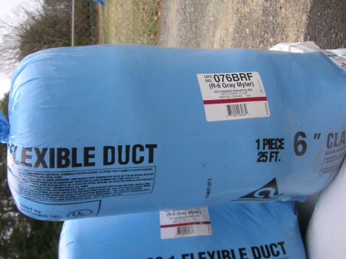 Flex duct. atco rubber flexible duct  r6, 6&#034; inch, 25 ft bag. gray mylar class1 for sale