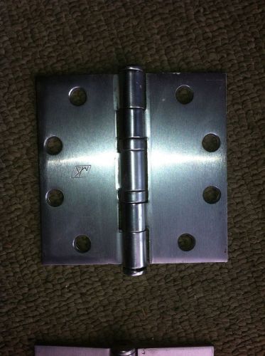 Set of 3 mckinney door hinge 4.5&#034;x 4.5&#034; brushed look used for sale