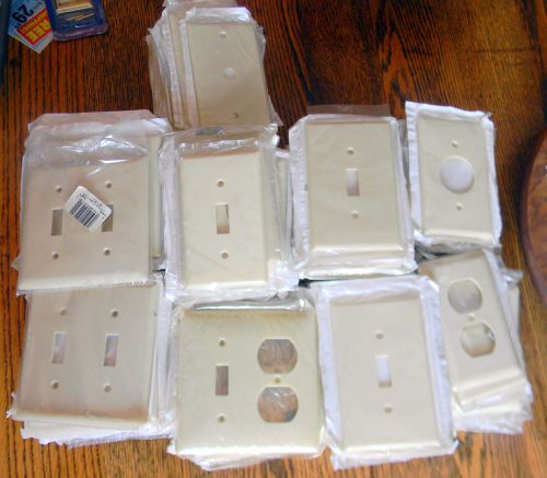 Lot of 120 Leviton Ivory Plastic Wall Plates