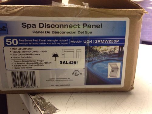 NIB GE ELECTRICAL UG412RMW250 125A GFCI DISCONNECT SPA PANEL W/50A 2POLE