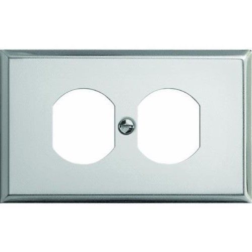 Polished Chrome Duplex Outlet Wall Plate  9CS108 Jackson-Deerfield Mfg.  6 pk