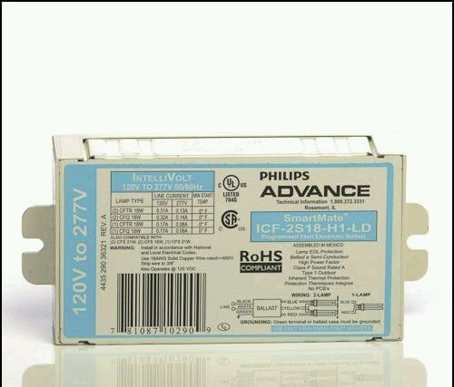 5 PHILIPS ADVANCE ICF-2S18-H1-LDK CFL Ballast,Electronic,18W,120/277V