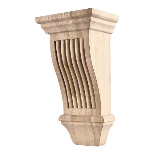 Renaissance Reeded Corbel.  5&#034; x 4&#034; x 10&#034;.   Rubberwood.