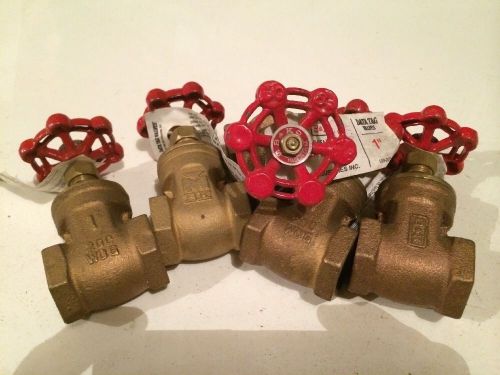 LOT OF 5 B&amp;K 1&#034; Threaded Brass Gate Valves 200 WOG 100-005