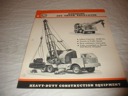 1947 KOEHRING MODEL 205 TRUCK CRANE SALES BROCHURE