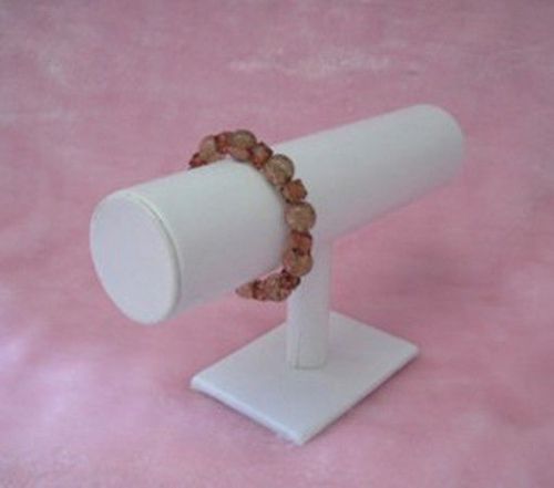 White Leather Bracelet Bangle Watch Jewelry Display Holder Rack @4