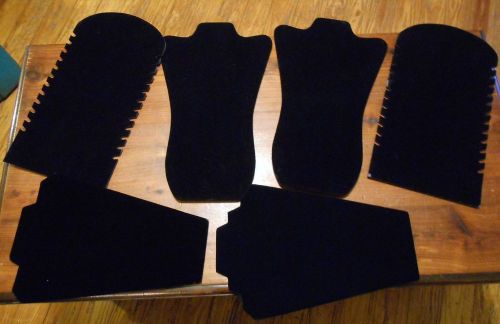 LOT OF SIX BLACK VELVET STAND-UP JEWELRY DISPLAYS