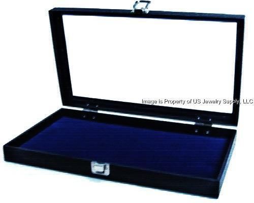 12 key lock blue pad display box case militaria medals pins jewelry awards knife for sale