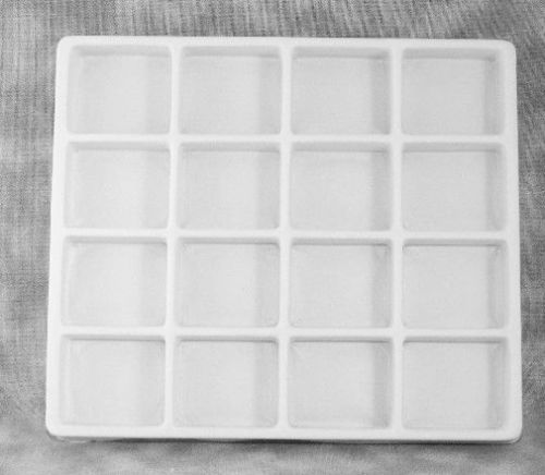 WHITE FLOCK TRAY INSERT FOR HALF TRAY 16 SLOT