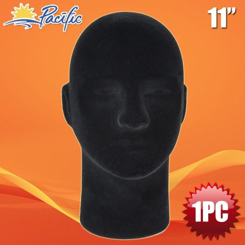 HALLOWEEN Male STYROFOAM FOAM black velvet MANNEQUIN head display wig hat glass