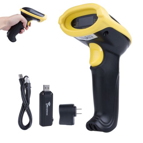 Portable wireless 2.4ghz usb laser pos barcode bar code scanner reader decode cn for sale