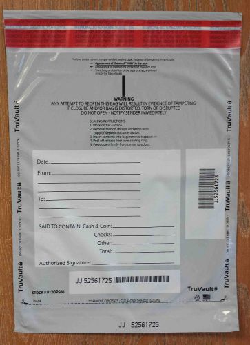 Tamper evident plastic deposit bags - opaque for sale