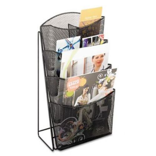 DO NOT SET LIVE!Magazine Rack  Mesh  4-Pockets  9-3/4&#034;x6-1/2&#034;x18&#034;  Black