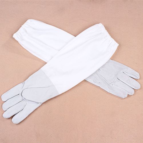 1 Pair Beekeeping Guard Gloves Goatskin Vented Long Sleeves Gloves