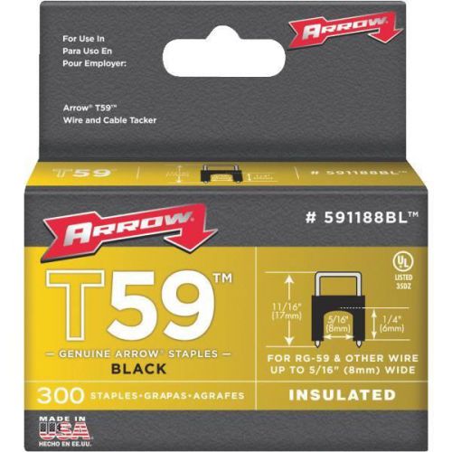 Arrow fastener 591188bl insulated staple-1/4&#034;blk insulated staple for sale