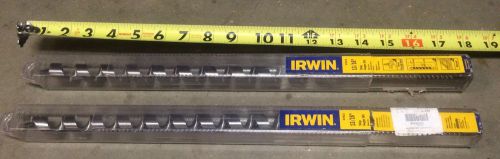 NEW 2 PC IRWIN 17&#034; SHIP AUGER DRILL BIT SET WOOD BORING 13/16&#034; WOOD - NAIL