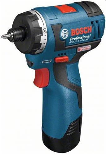 NEW Bosch GSR 10.8 V-EC HX Cordless Drill Driver + 2 Li + charger + L-boxx