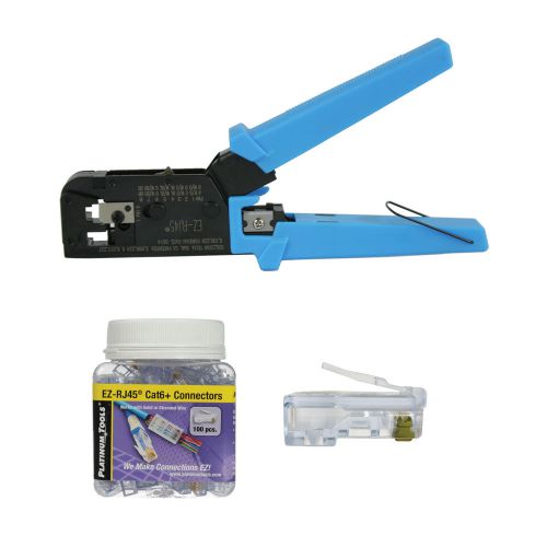 Platinum Tools 100004C EZ-RJ45 Crimper, EZ-RJ45 Series Cat 6+ 100 Connectors