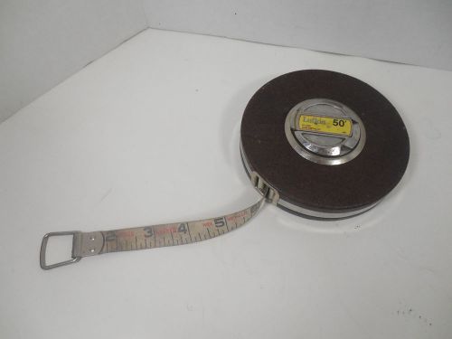 VINTAGE LUFKIN MODEL 403 HI-LINE NON-METALLIC 50&#039; FEET LONG MEASURING TAPE RETRO