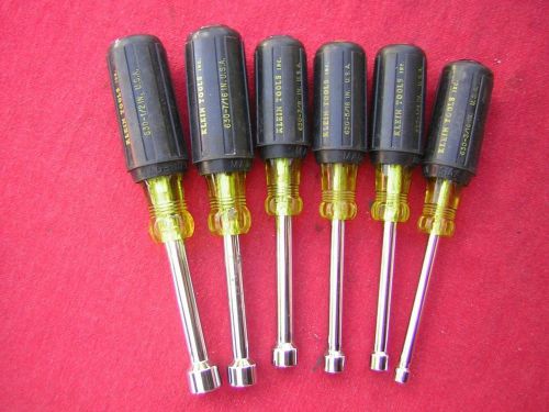 Klein tools 630 cushion grip nut driver 6pc set 3/16  1/4  5/16  3/8  7/16  1/2 for sale