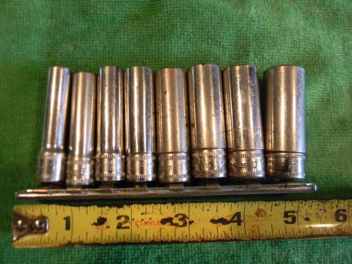 Snap On 1/4&#034; Drive Deep Socket 6 Point 8 Piece Metric