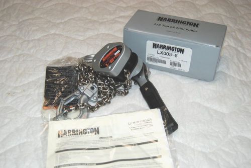 NEW HARRINGTON LX-005-5 NEW 1/2 TON MINI PULLER WITH 5 FT LIFT