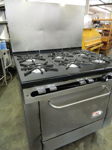 SOUTHBEND 300 SERIES 6 BURNER NAT GAS RESTAURANT RANGE W/STANDARD OVEN BASE