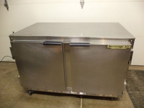 BEVERAGE AIR 48&#034; UNDER COUNTER REFRIGERATOR UCR48 TWO DOOR NICE N COLD !! TRUE