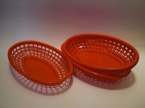 Red Plastic Serving Baskets Picnics, Serving Set Of 4