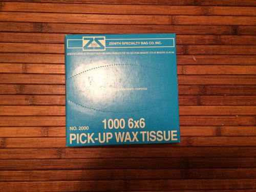 Bakery Tissue , Dry Wax, Interfolded, Pop-ups, 6&#034; X 6, 1000 Sheets- 11 count
