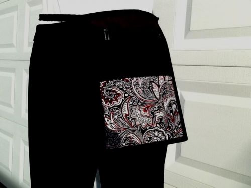 BLACK RED/PASLEY  1 POCKET HIP BARTENDER WAITRESS WAIST APRON RESTAURANT  USA