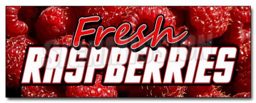 36&#034; FRESH RASPBERRIES DECAL sticker raspberry fresh retail produce marketing